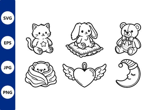 Download Cute Black and White Line Art Animal - Premium Resources