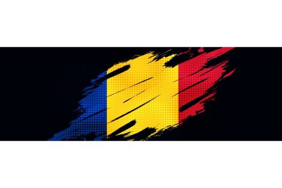 Download Romania Flag with Brush Stroke Style - Stroke style Collection