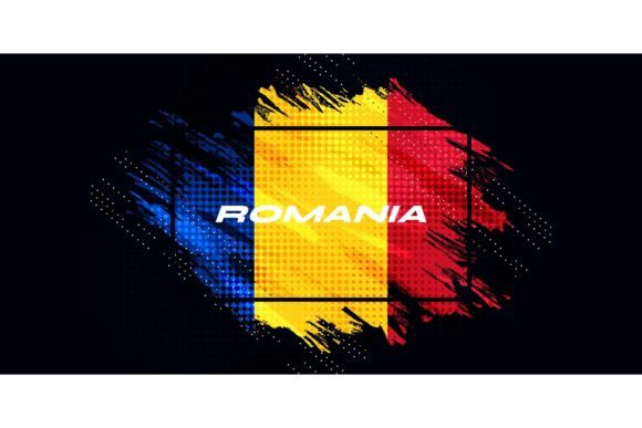 Download Romania Flag with Brush Stroke Style - Stroke style Collection