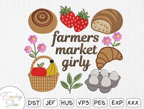 Download Farmers Market Girly Embroidery Design - Girly embroidery Collection