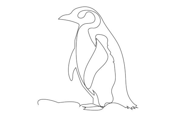 Download Single Line Art Animal Drawing Penguin - Premium Resources