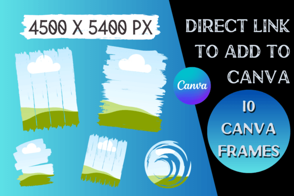Download 10 Canva Frames - Brush Stroke Style - Stroke style Collection