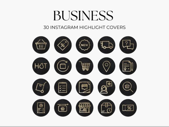 Download Black Gold Instagram Highlight Covers - Highlight Collection