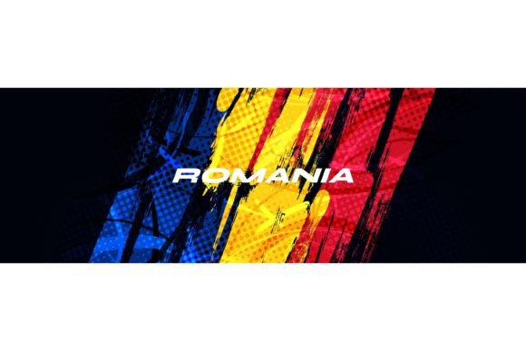 Download Romania Flag with Brush Stroke Style - Stroke style Collection