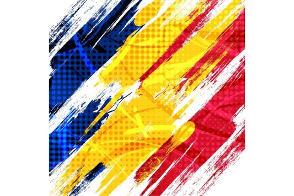 Download Romania Flag with Brush Stroke Style - Stroke style Collection